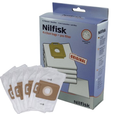 Nilfisk Power Super Elektrikli Süpürge Toz Torbası 4 Adet + Mikro Filtre (A++Kalite)